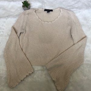 Forever 21 bell sleeve cropped sweater